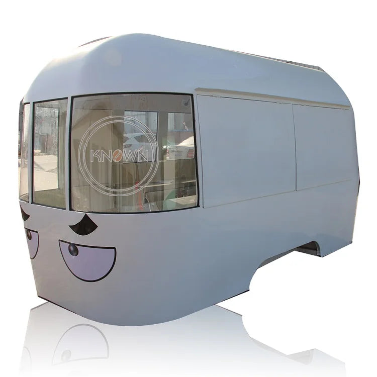 Chariot de nourriture mobile OEM Smiley face 4M, remorque de vente de nourriture, camion de bus pour hot-dogs