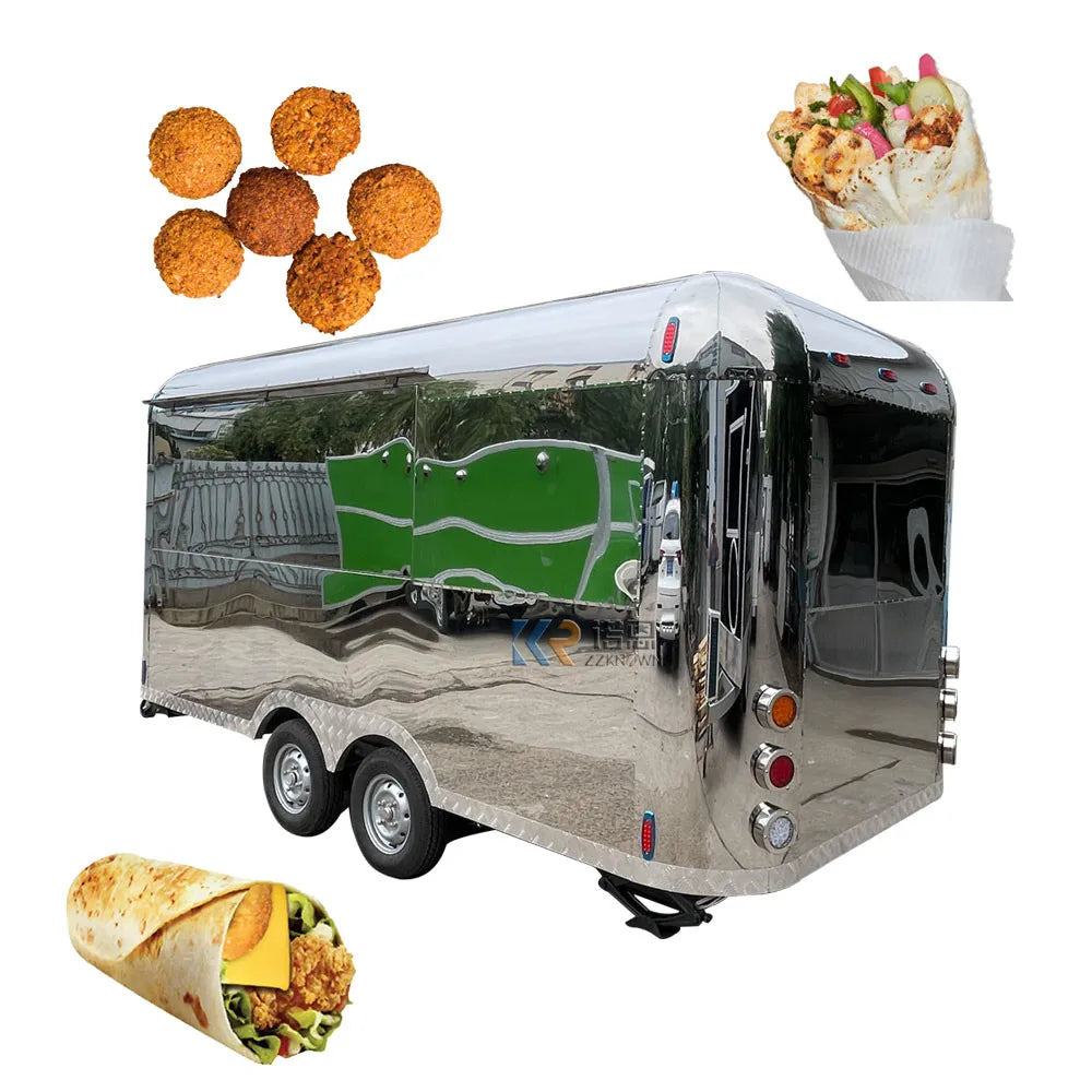 Mobile Food Truck Catering Trailer Outdoor Street Snack Food Cart Fruit Carts Ice Truck Food Trailer