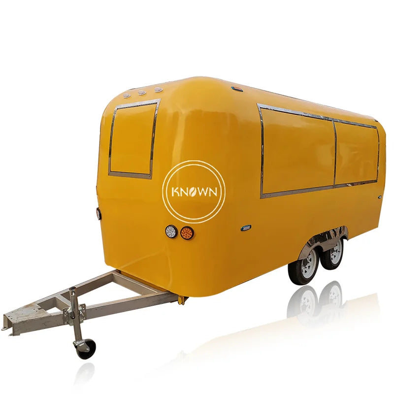 Furgoneta expendedora de alimentos, leche, pan y jugo de acero inoxidable de 5 m, personalizada, Airstream, para exteriores, camión de comida móvil, carrito de cocina callejera, catering