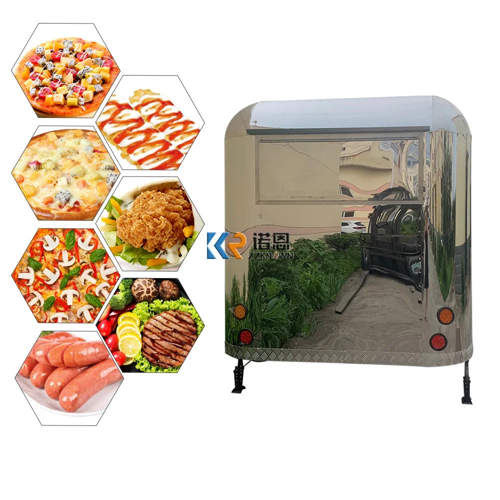 Stainless steel Mobile kitchen Food Trailer with CE Certification Fully Equipped Food Truck for Sale Europe