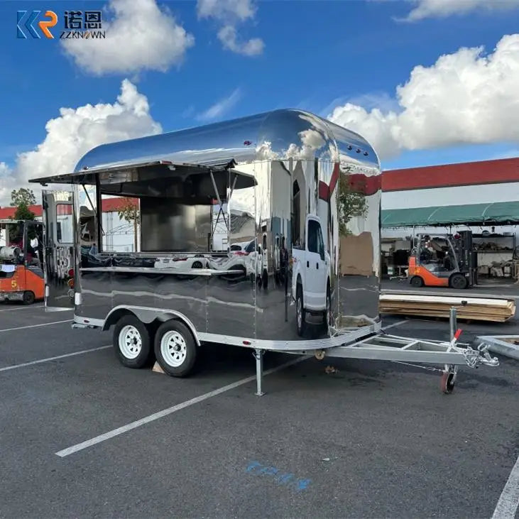 New Ice Cream Cart Mobile Street Concession Food Trailer Foodtruck Airstream Food Truck With Full Kitchen Restaurant Equipment