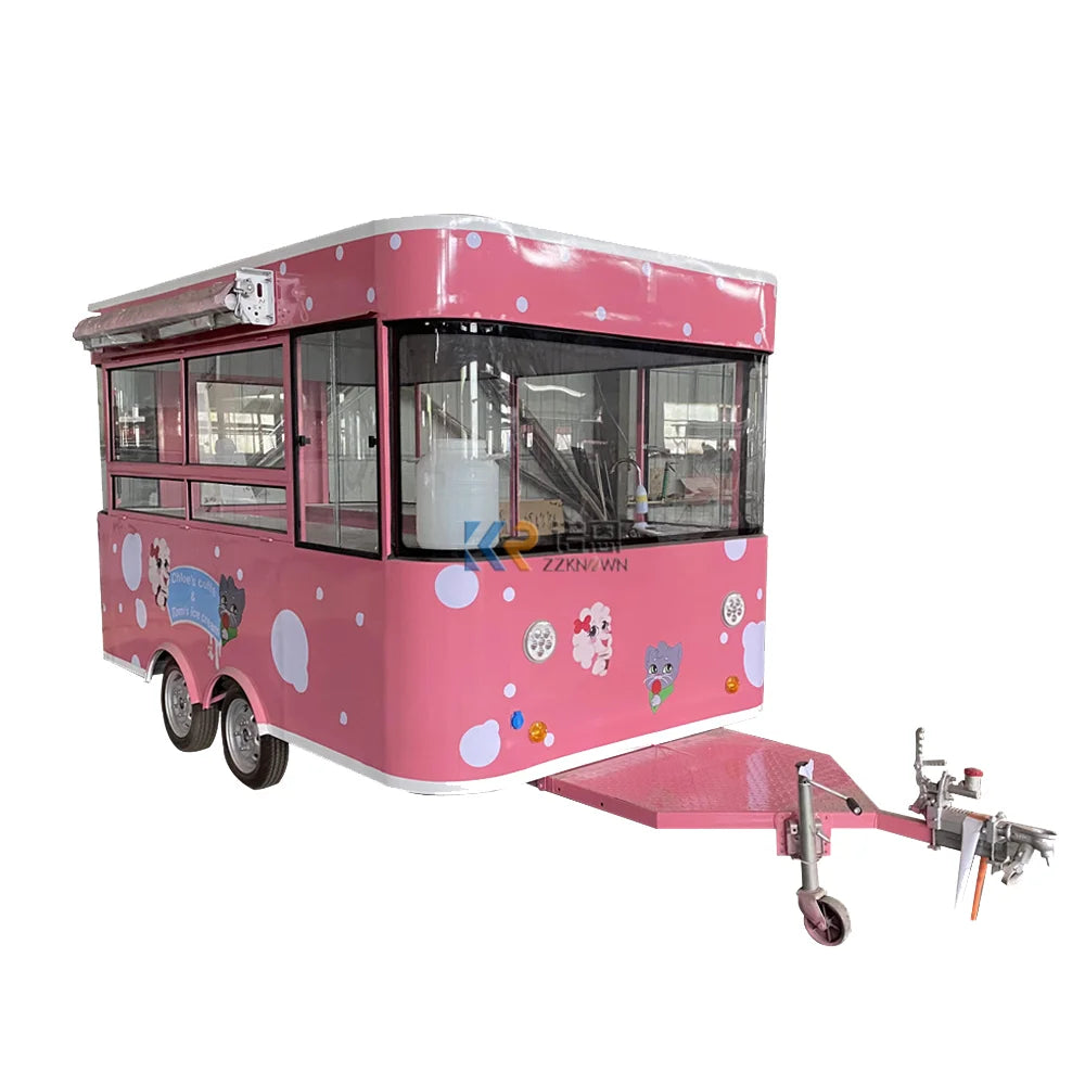 China Outdoor Ice Food Cart Hot Dog Stand Mobile Fast Food Trailer Fast Food Truck With Full Kitchen