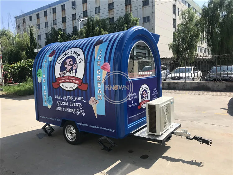 OEM 250CM Length Ice Cream Vending Truck Mobile Food Kiosk Cart Food Van Trailer for sale