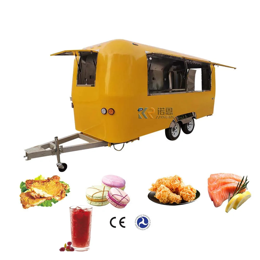 Airstream Coffee Pizza BBQ Fast Food Trailers Chinese New Street Mobile Fast Food Truck Van Ice Cart