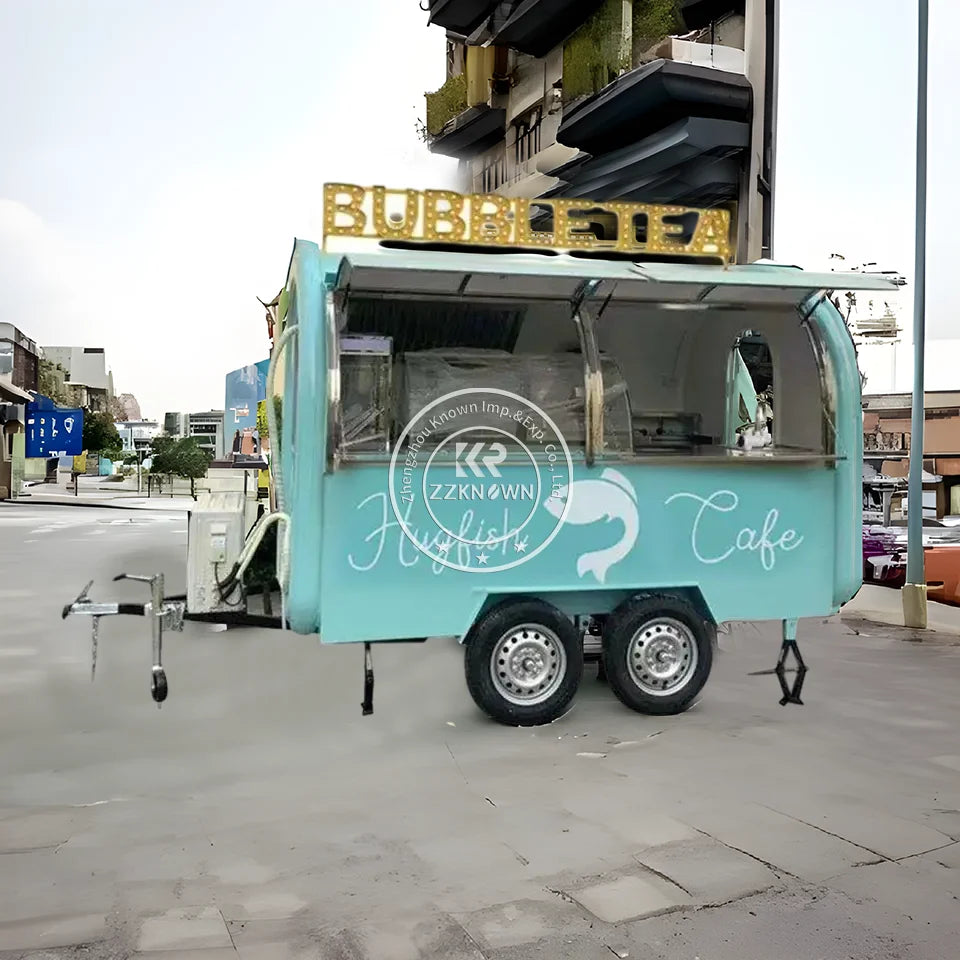 Restaurant Fast Food Truck with Full Equipment Kitchen Coffee  BBQ Food Kiosk Mobile Street Food Trailer