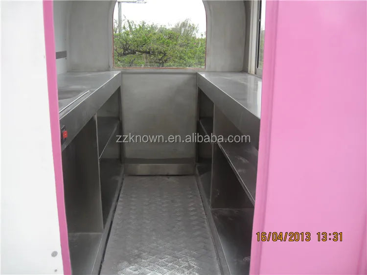 2023 KN-220H 2.2m length pink fast food trailer hot dog kiosk sandwich vending cart for sale