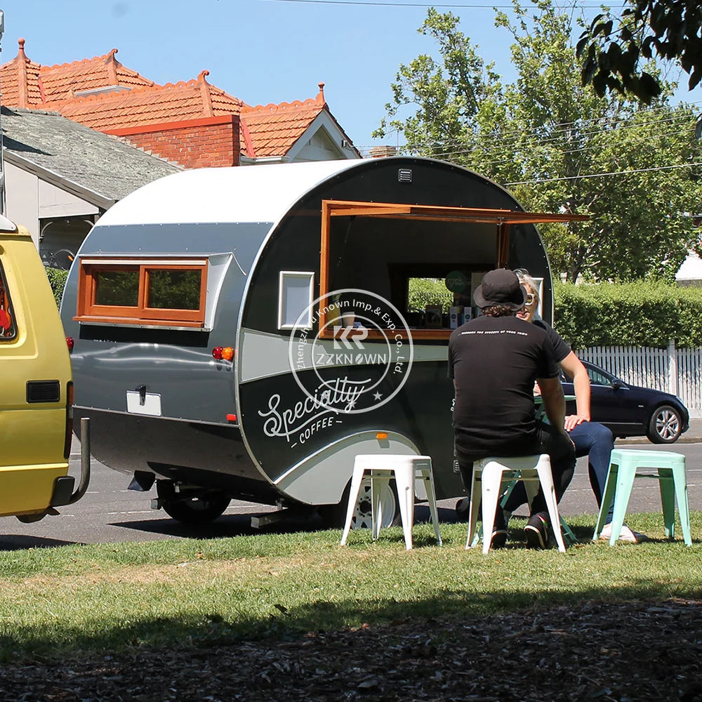 2024 Hot Food Kiosk Stand Burger Trailer Van Classic Food Truck With Oven Grill Deep Fryer For Canada Consession Cart