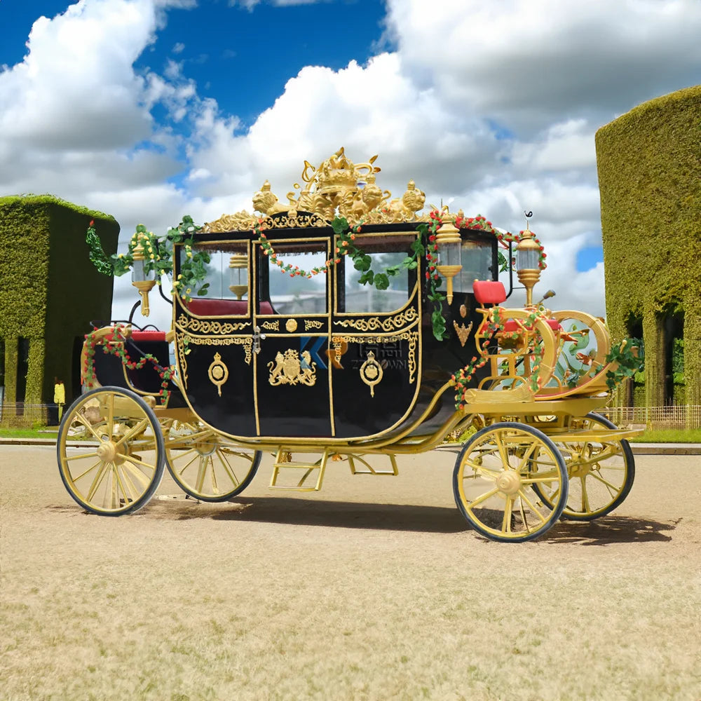 Alquiler de coches de caballos para empresas de turismo Carruaje de lujo tirado por caballos Carruaje eléctrico de caballos