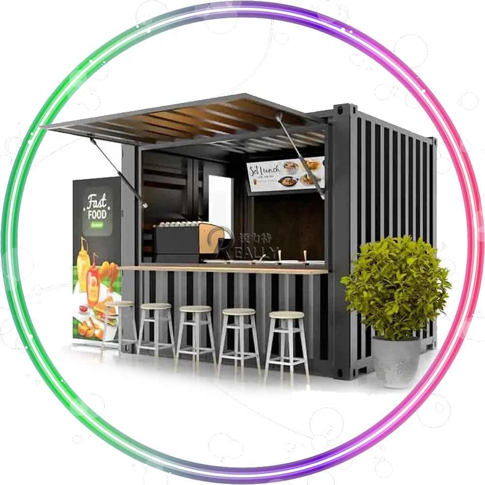 China Prefab Duplex Shipping Mobile Restaurant Container Bar Modular Portable Flat Pack House Modern House Roof Inside Design