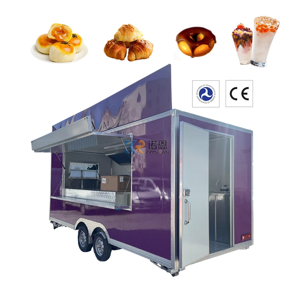 2023 Retail Food Truck Street Vendor Trailer Van Caravan For Sale Fully Equipped Ice Cream Coffee Fast Food Truck For Sale