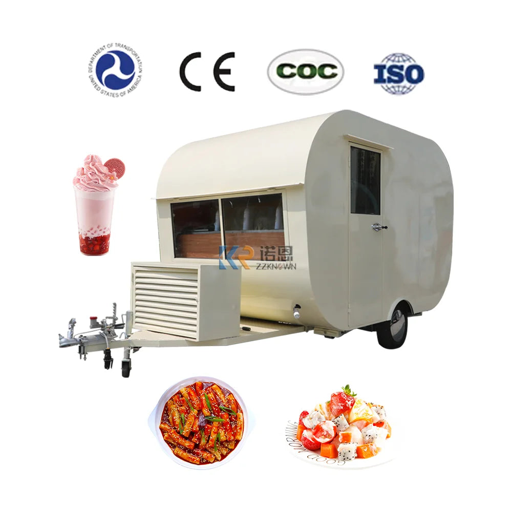 2023 OEM 4000mm China Food Cart with Service Window Fast Food Trailer CE Certificate Concession Mobile Food Truck For Sale