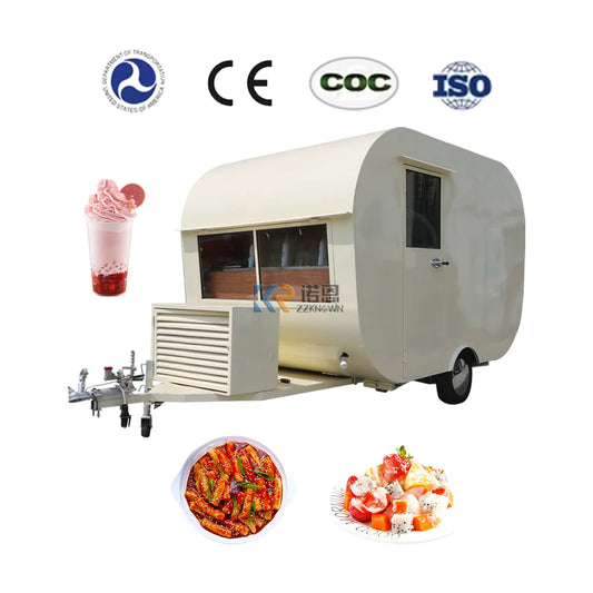 Widely Used Ice Food Tuck Food Trailer Cart CE DOT Approved Fast Coffee Catering Cart