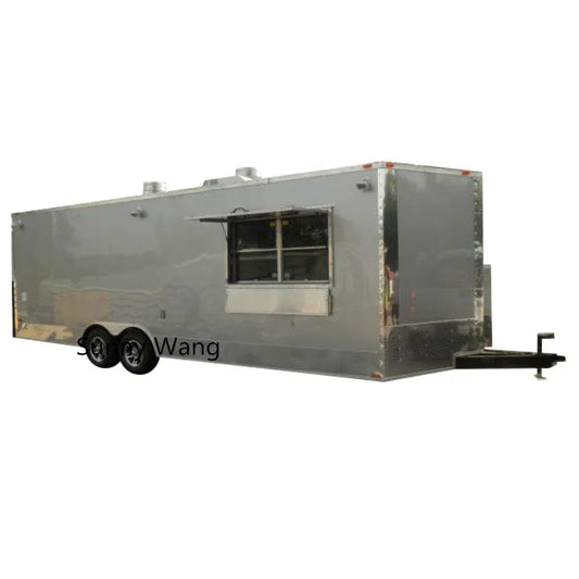 Square Food Trailer Food Truck Mobile Fast Food Cart Mobile Concession Outdoor Kitchen Pizza Trailer