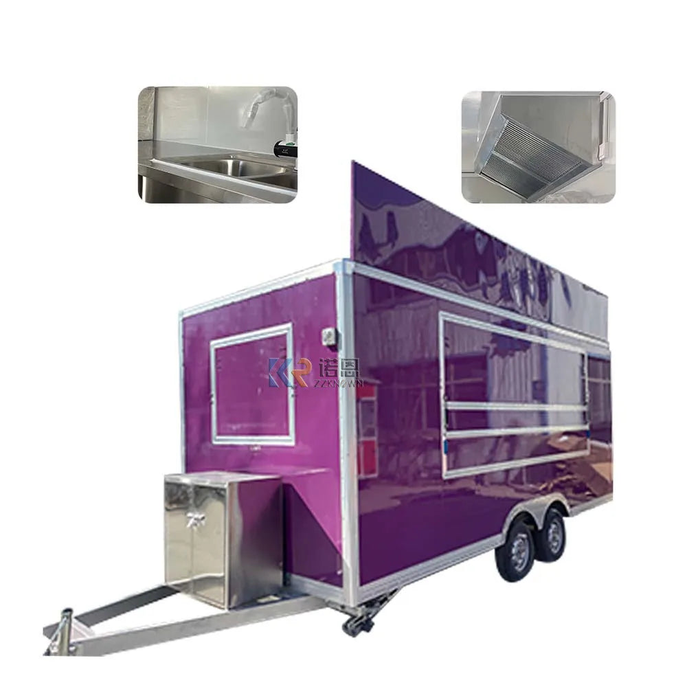 2023 Best Selling Outdoor Concession Food Trailer Mobile Fast Food Truck 16ft Dining Car Food Cart For Europe USA