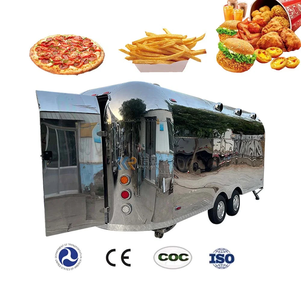 2023 Street Food Cart Shaved Ice Mobile Trailer Food Trucks Mobile Bar Trailer Air stream Food Truck