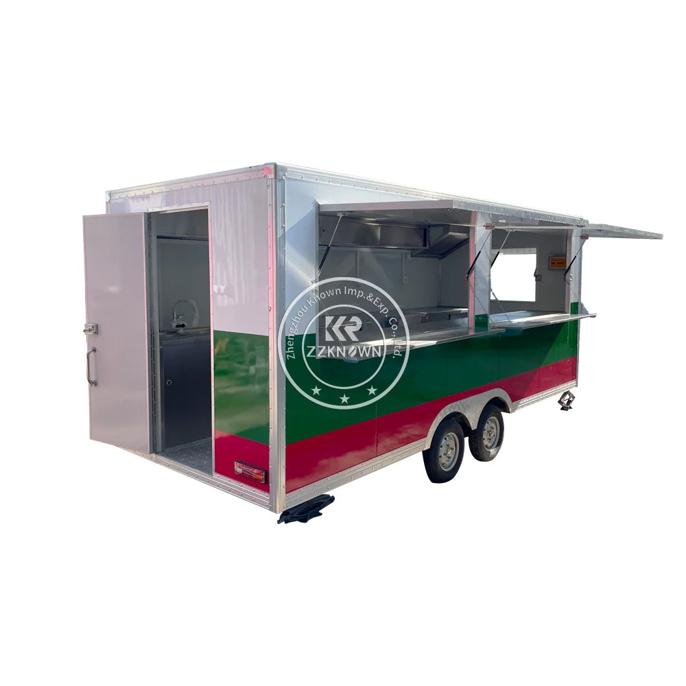 Équipement de gril de taille personnalisée OEM Fourgon de cuisine Remorque de restauration rapide Tacos mobile Café Chariot de nourriture Barbecue Food Truck