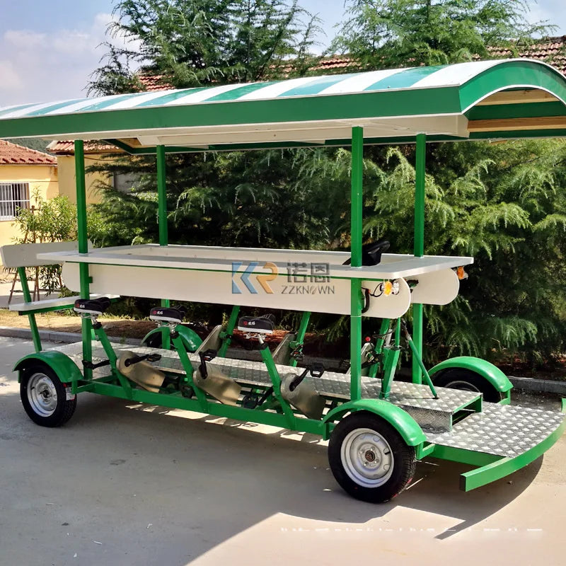 Nuevo carrito de bar móvil para exteriores con capacidad para 6 pasajeros, carrito de comida para bocadillos y dulces, bicicleta eléctrica para cerveza