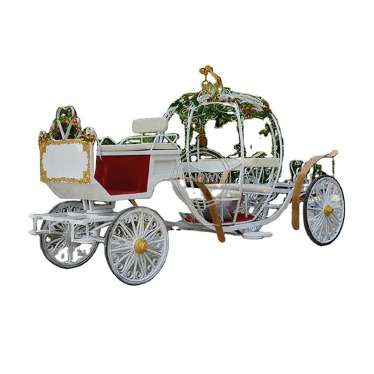 OEM Mini White Electric Cinderella Classical Pumpkin Wedding Princess Royal Horse Drawn Carriage for Sale