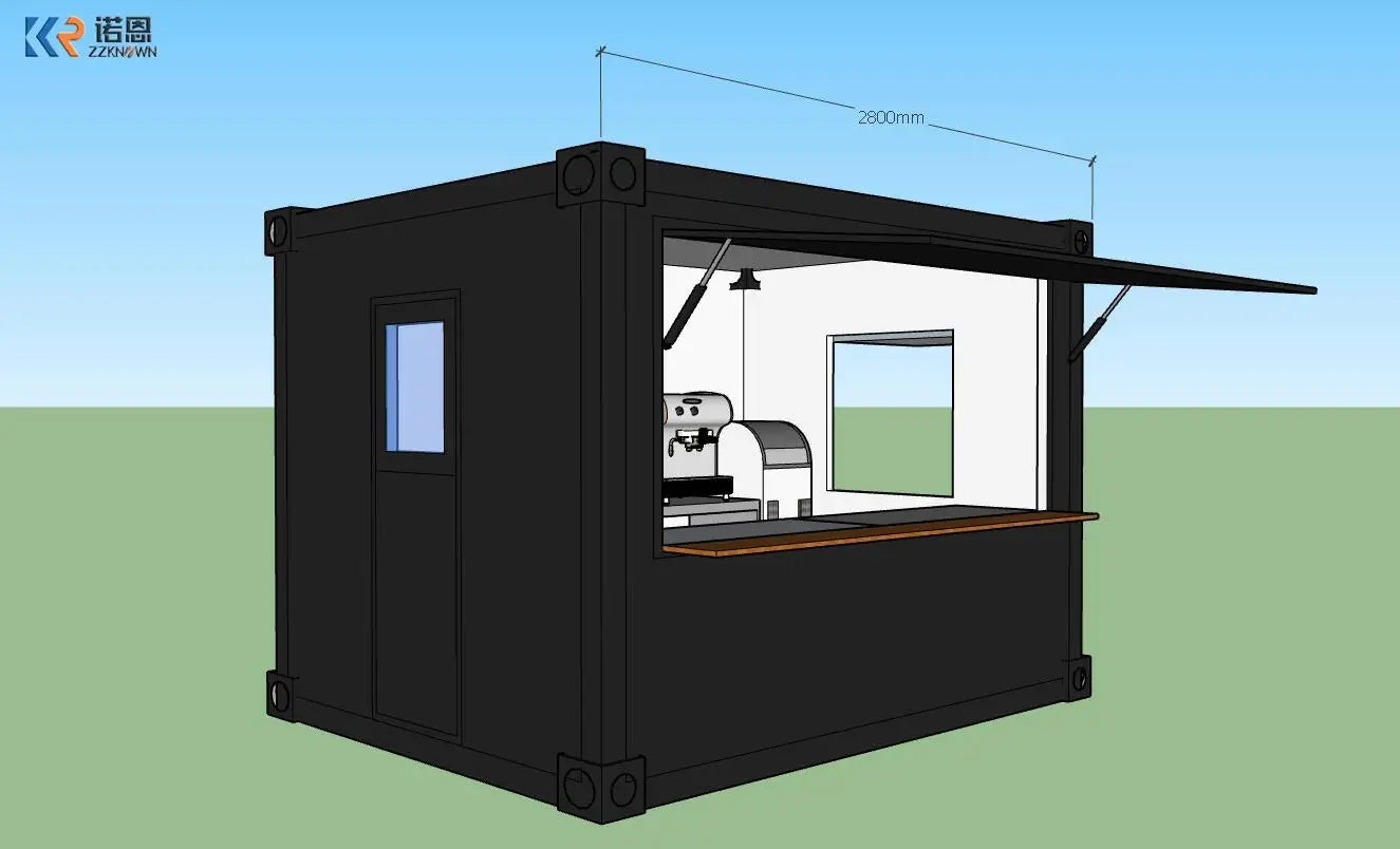 Shipping Container Cafe Bar Fast Food Kiosk With Coffee Machines