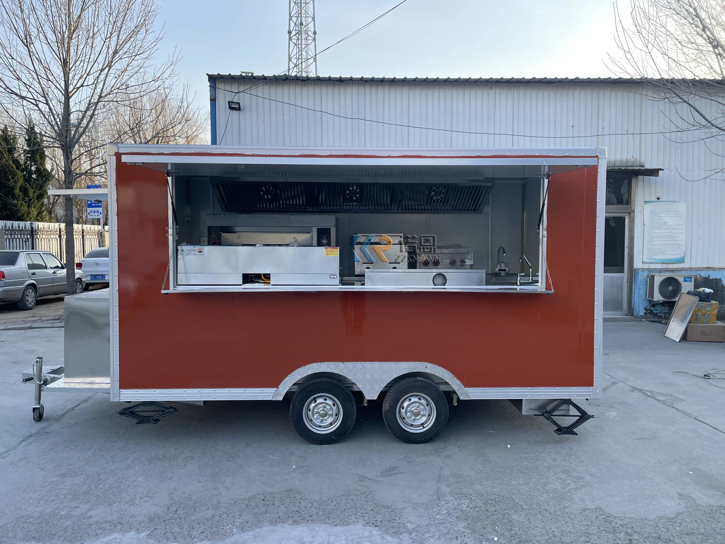 CE Double Service Pizza Coffee Selling  Food Trailer Street Coffee Fast Food Truck Mobile Ice Cream Vending Kiosk Food Cart