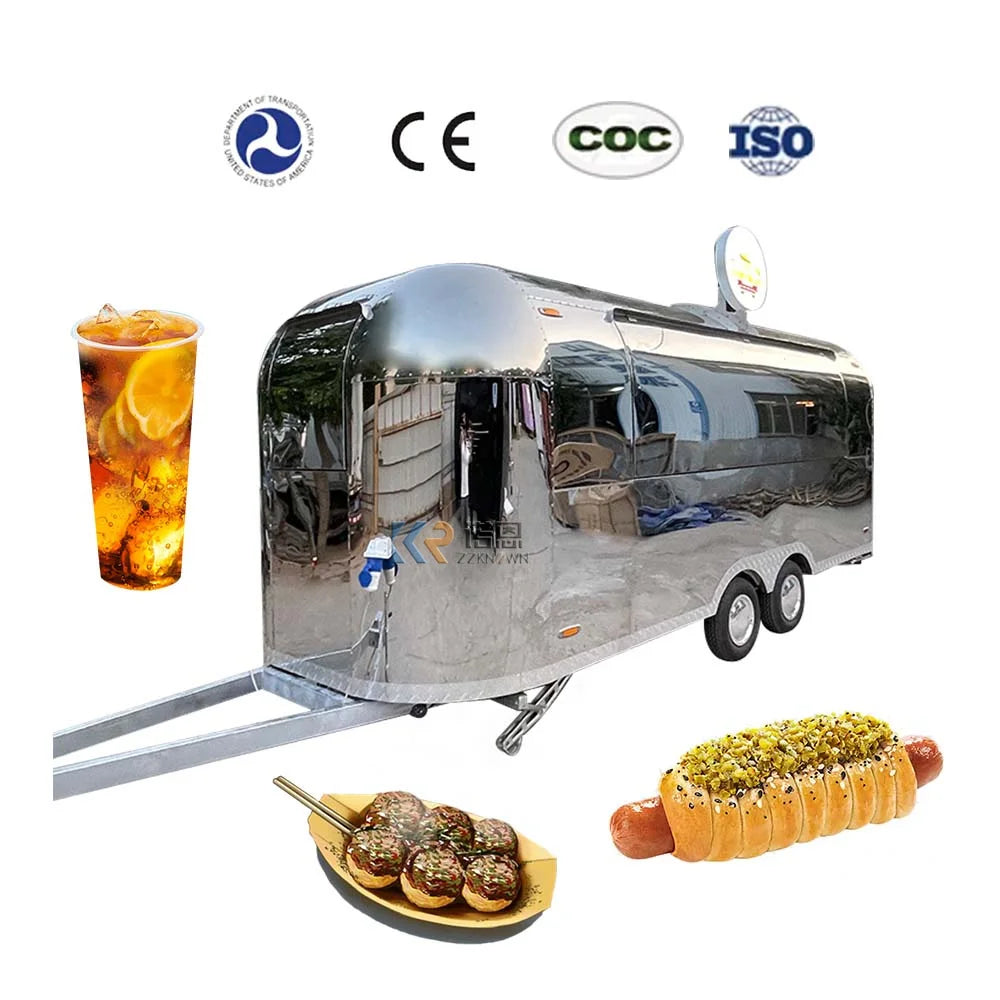 2023 Color High Quality Mobile Food Trailer Ice Cream Hot Dog Cart Food Truck Mobile Bar Trailer Airstream Food Truck