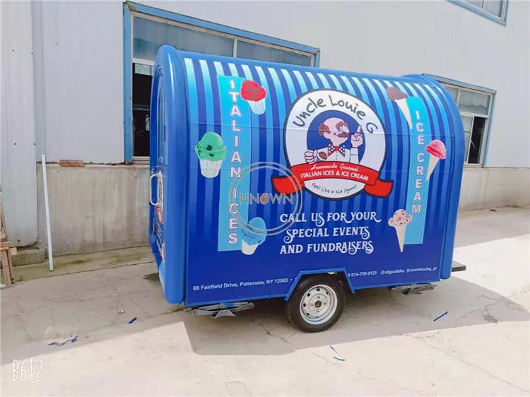 OEM 250CM Length Ice Cream Vending Truck Mobile Food Kiosk Cart Food Van Trailer for sale