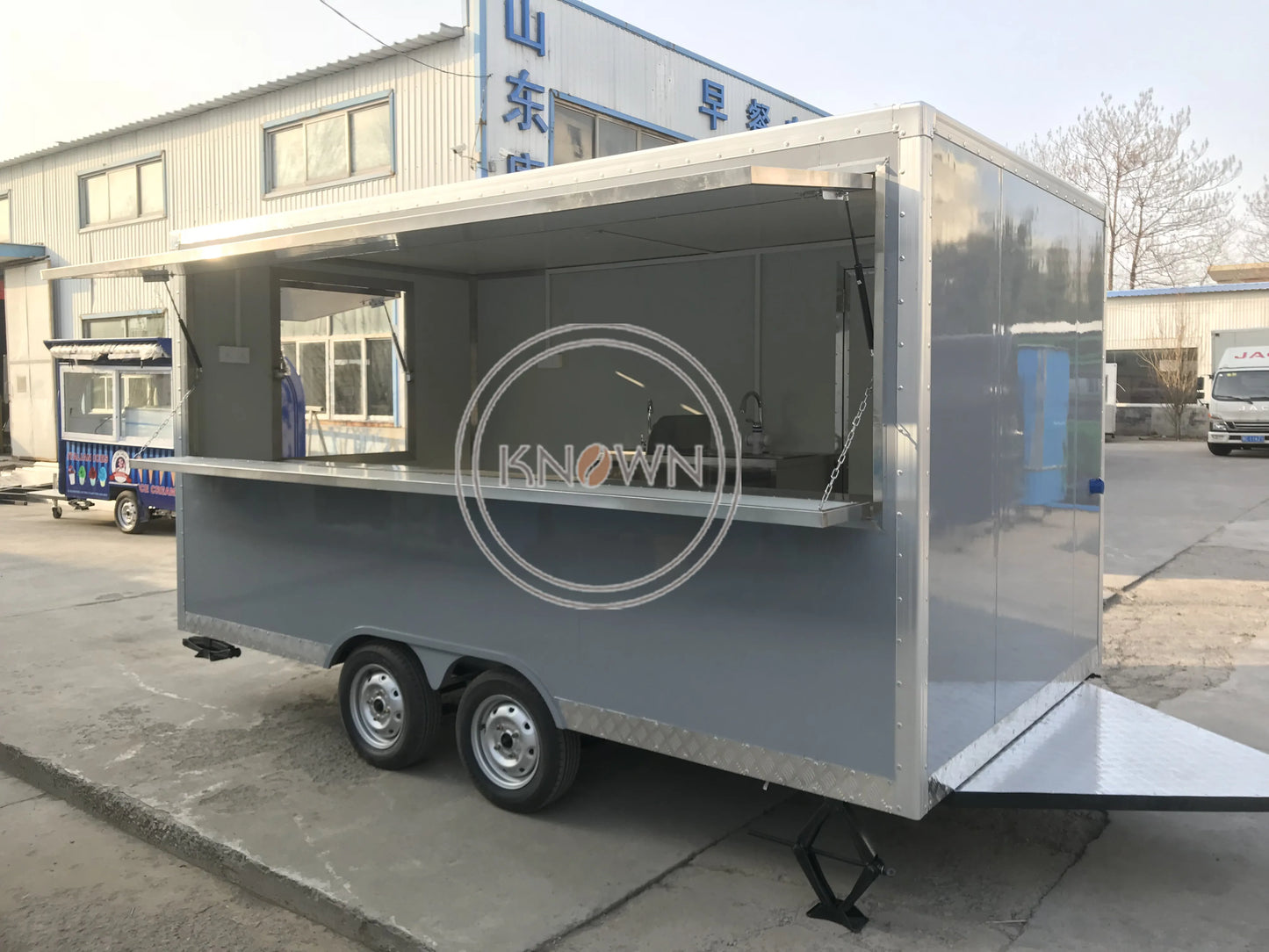 2023 400cm Square Food Trailer with DOT CE Mobile Fast Food Trailer Street BBQ Food Truck with Full Kitchen Equipments