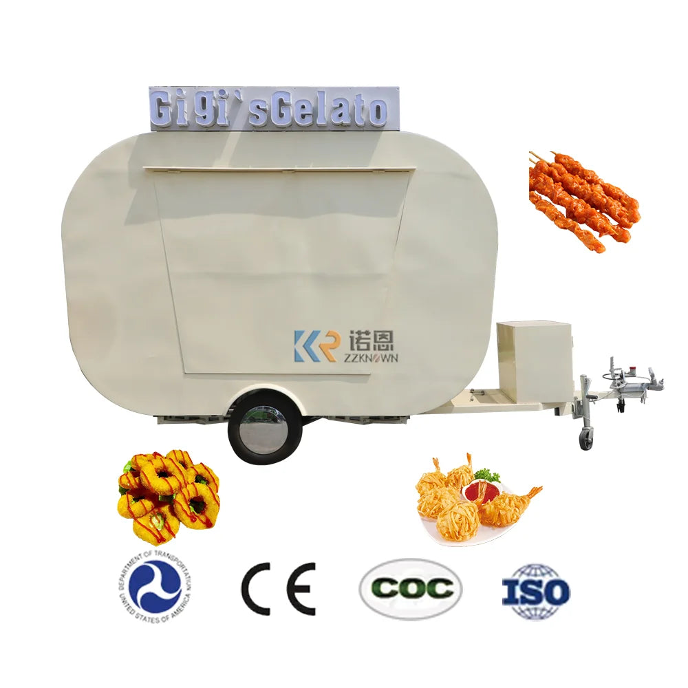 Food Truck Food Trailer With Kitchen Equipment CE DOT Approved Fast Coffee Catering Cart