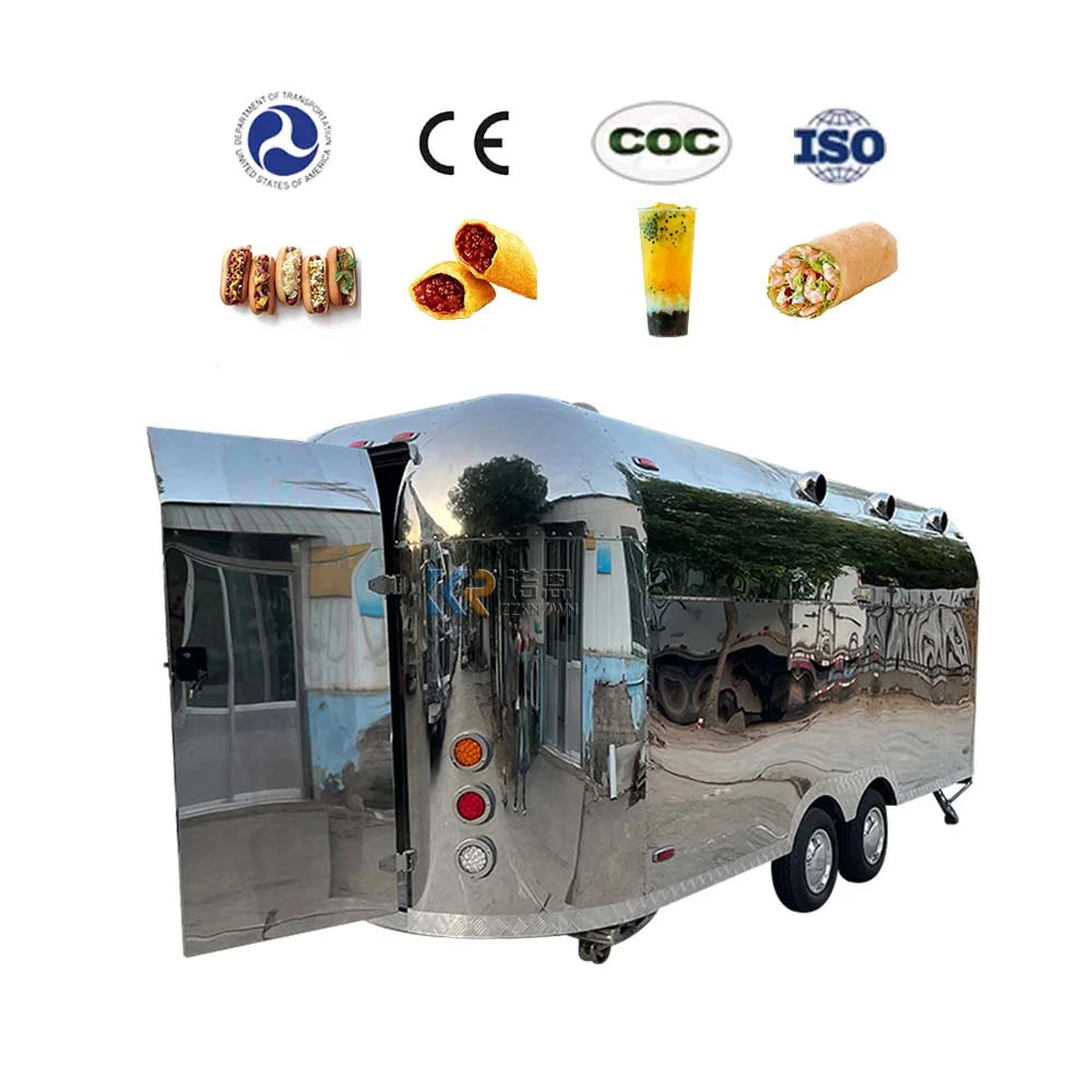 OEM Best Offer For Mobile Food Trailer Usa Standard Fast Food Cart Kitchen Customized Steel Stainless Outdoor Food Truck