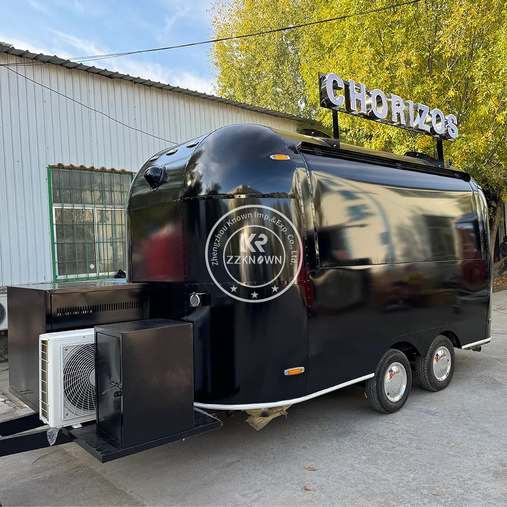 2024 China Street Mobile Stainless Steel Food Trailer Coffee Cart Mobile Concession Food Trailer