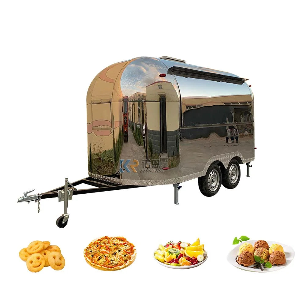 Food Cart Beverage Vending Cart Outdoor Mobile Fast Food Trailer Customized Food Truck With Full Kitchen