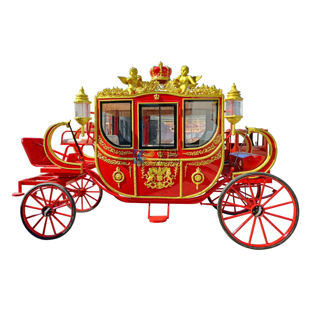 Top Quality New Style White Pumpkin Horse Drawn Carriage Victoria Passenger Four Wheels Horse Buggy