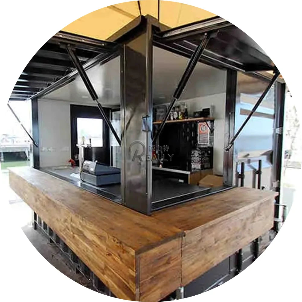 Belgian Light Luxury Style Open Kitchen Cabinet Bar In China Shipping Container Coffee Shop