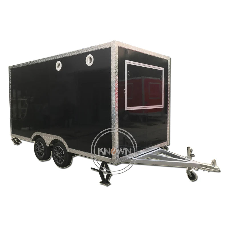 2023 Chinese Mobile Vending Square Fast Food Truck Ice Cream Cart Hot Dog Food Trailer Customized Logo Color Free Kiosk For Sale