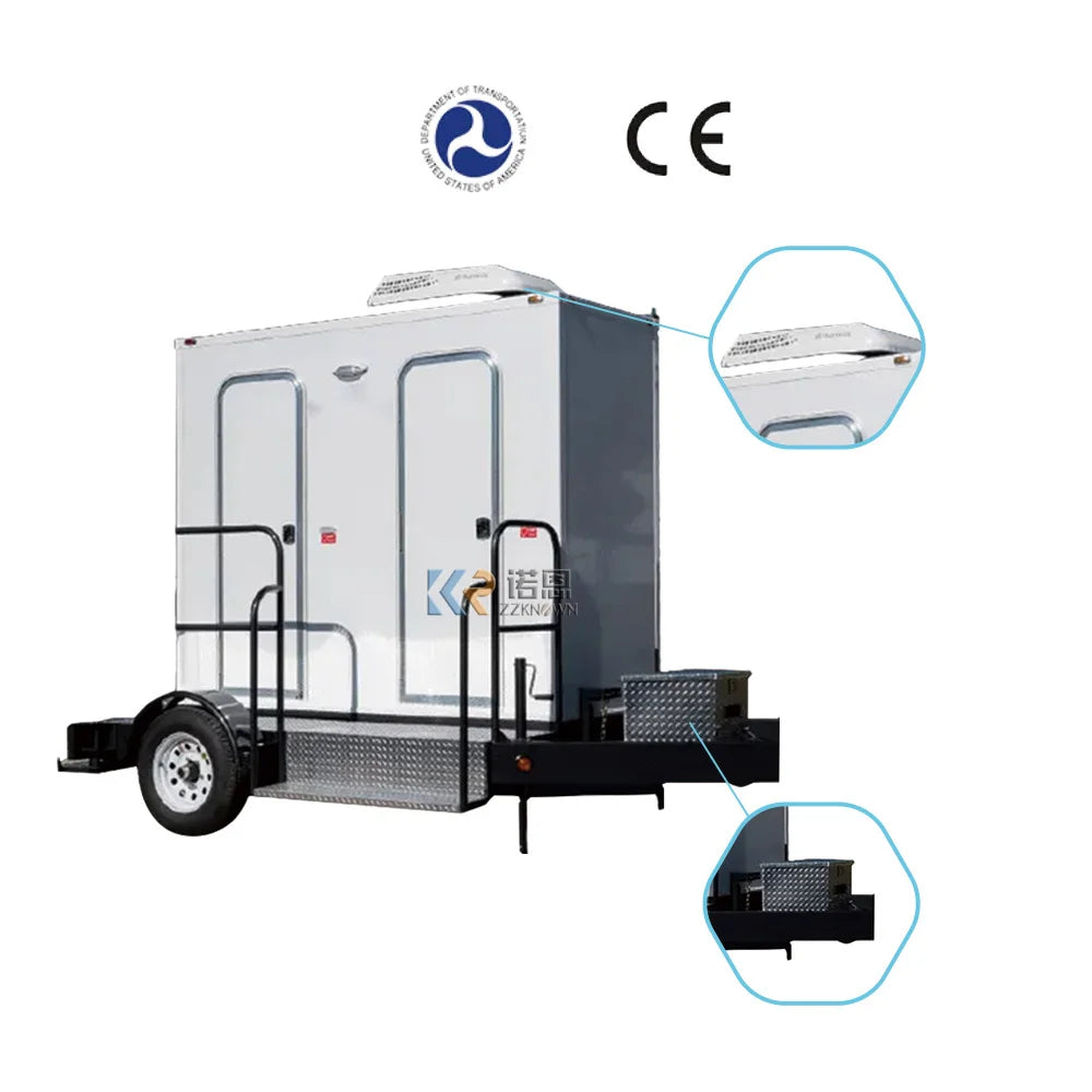 2023  Mobile 3 Stalls Portable Shower Room Toilet Shower Camping Outdoor Portable Restroom Trailers Restroom