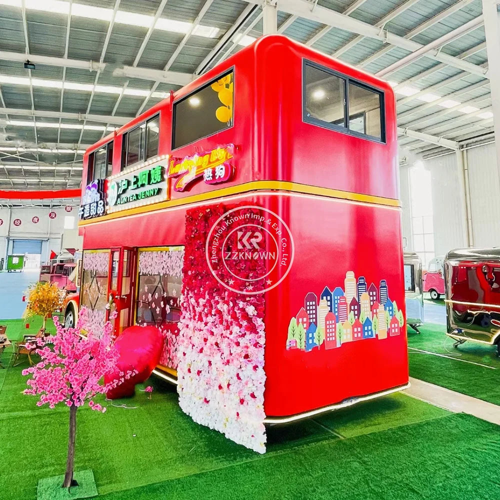 2024 Food Tralier Catering Van Ice Cream Truck Mobile Container Coffee Shop Foodtruck 2 Floor For Sale