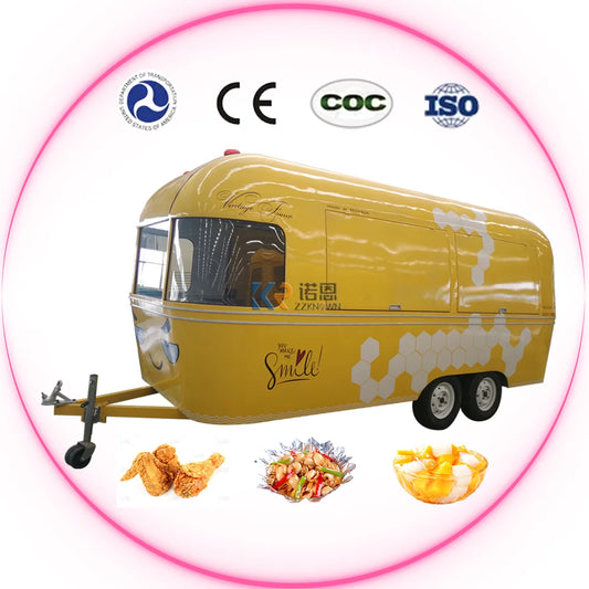 2023 Commercial Catering Trailers Airstream Mobile Pizza Hot Dog BBQ Food Trailer Mobile Fast Food Truck With Full Kitchen