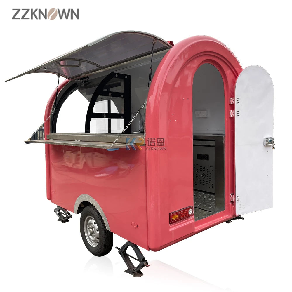 Outdoor Small Stainless Steel Mobile Fast Food Truck Fully Equipped Cupcake Ice Cream Catering Food Trailer