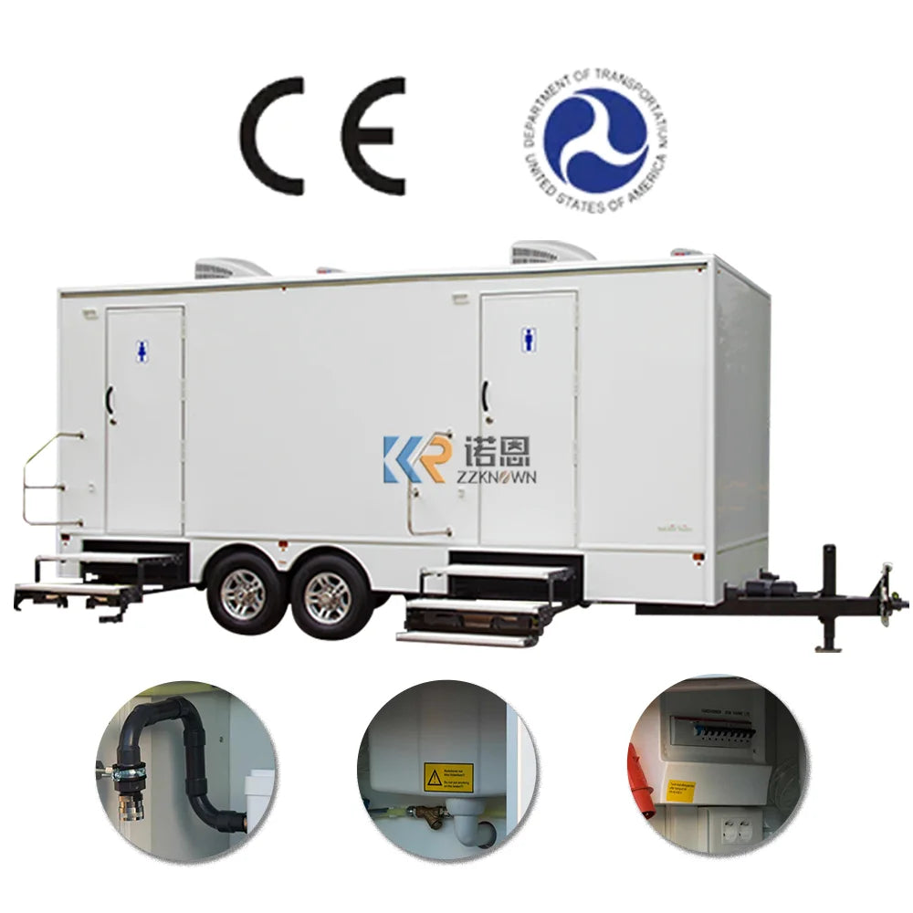 2023  Outdoor Vip Mobile Luxury Portable Car Bathroom Toilets Shower Manufacturers Outside Restroom Trailer