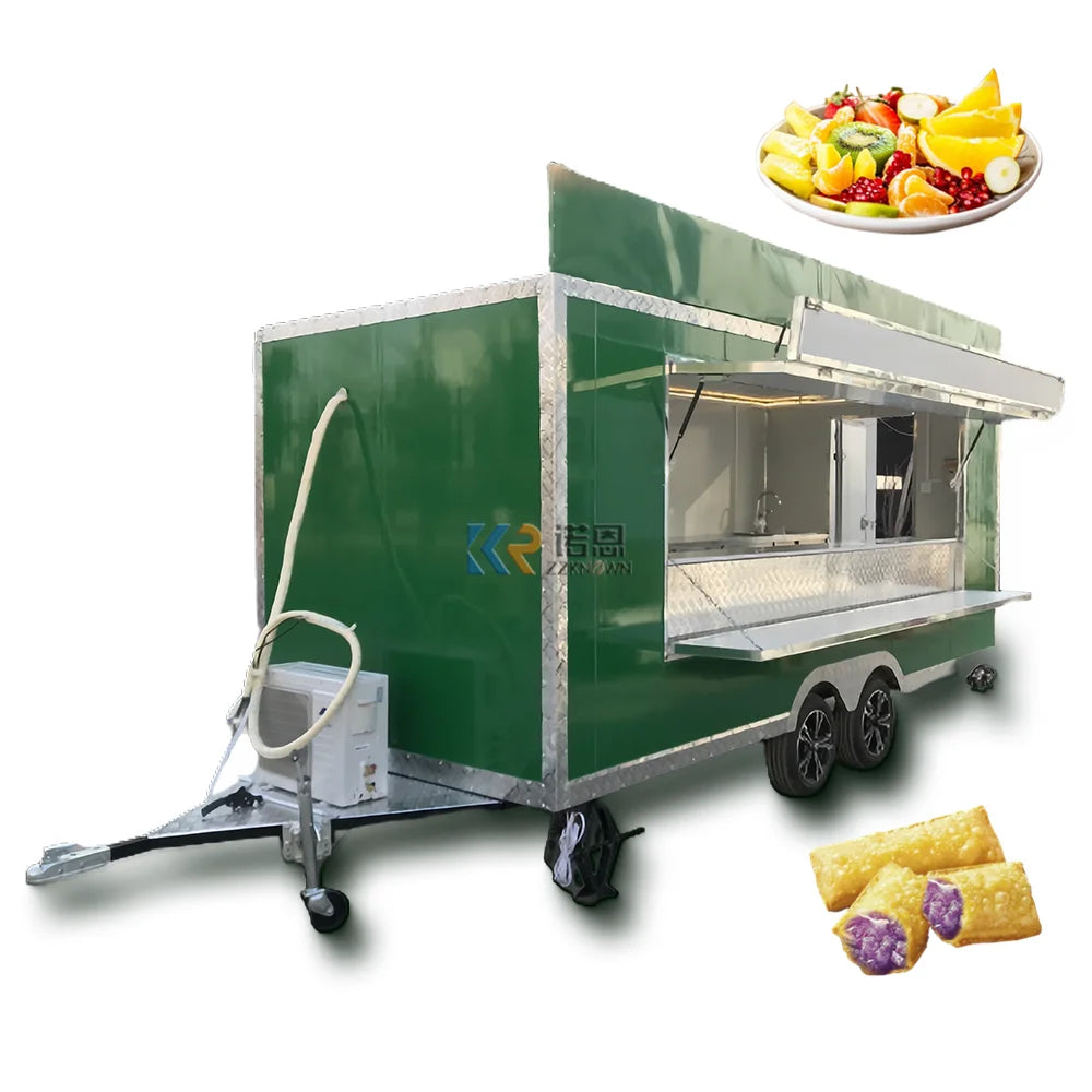 2023 Hot Selling Fast Food Trailer Street Mobile Kitchen Cart Outdoor Air Stream Fully Equipped USA Standards Food Trailers