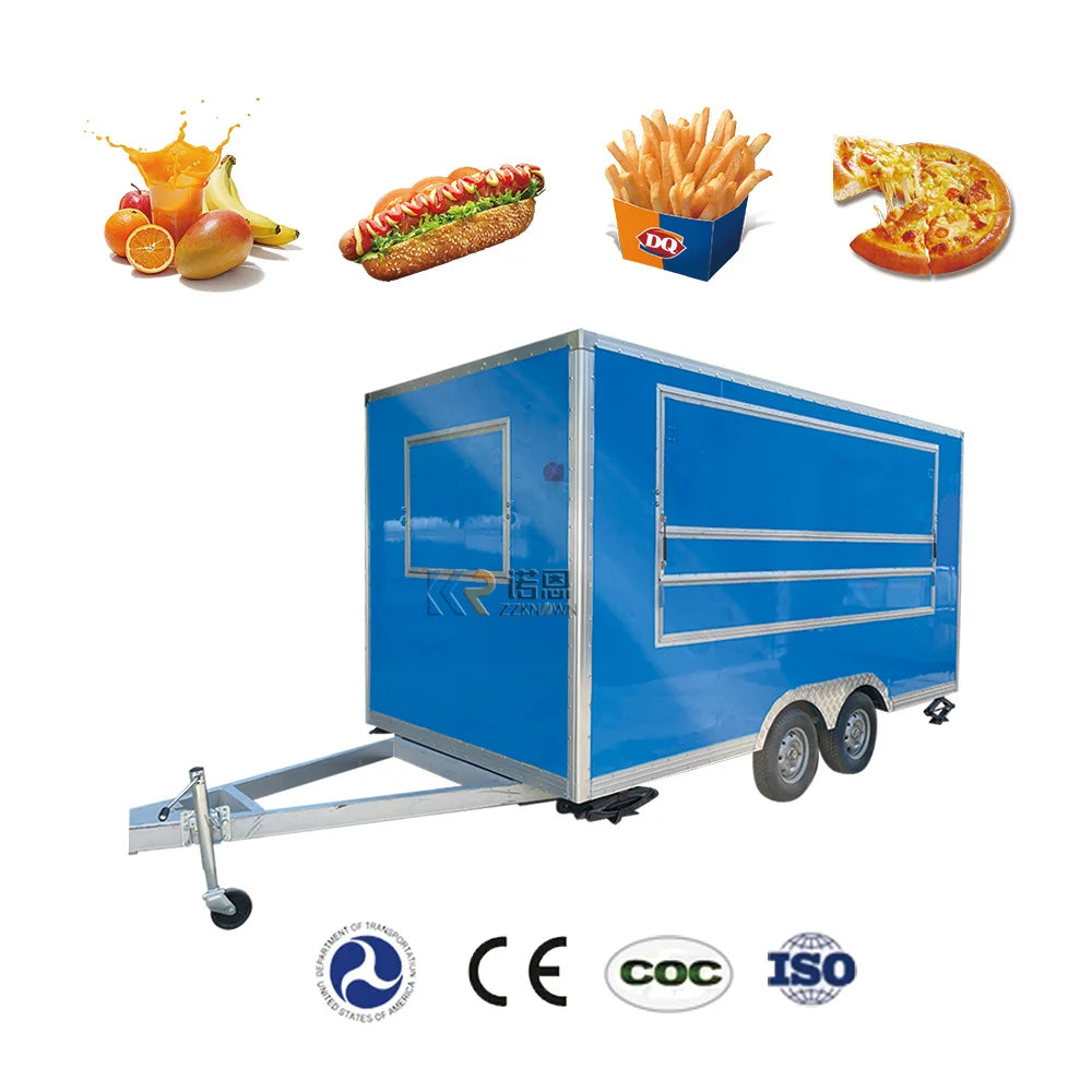 Nouveau design Street Snack Food Truck Europe Standard Food Cart Mobile Cuisine Restauration Remorque alimentaire Kiosque de vente de hot-dogs