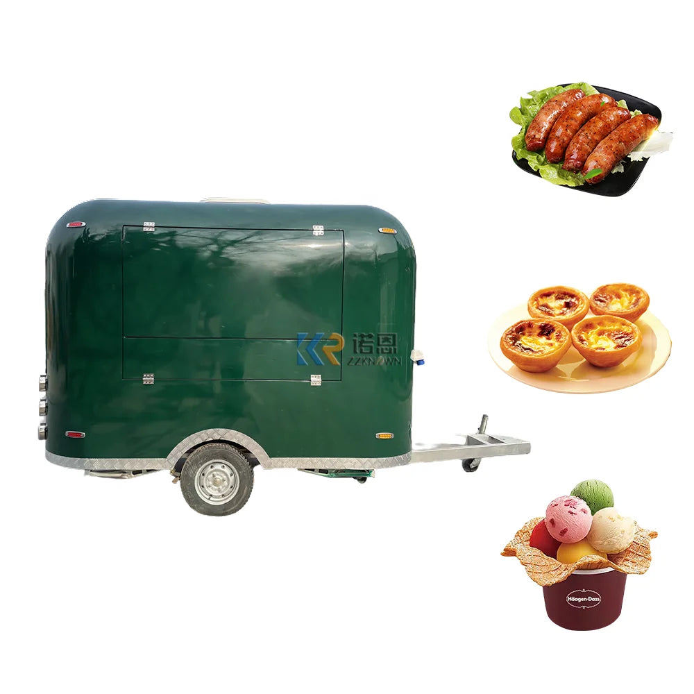 Remolque de comida móvil para café, helados y café, totalmente equipado, Airstream, carrito de comida de acero inoxidable con certificación DOT CE