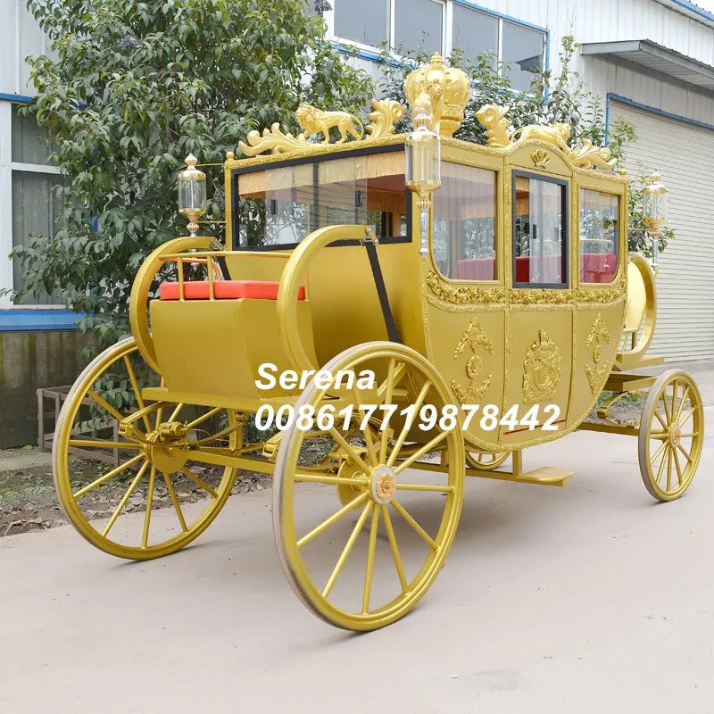 Chariot à chevaux électrique royal de style européen OEM Chariots et calèches de mariage à vendre