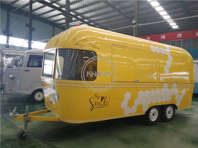 Top Fashion Food Beverage Icecream Food Trailer Truck Coffee Mini Cart Vending America Standards