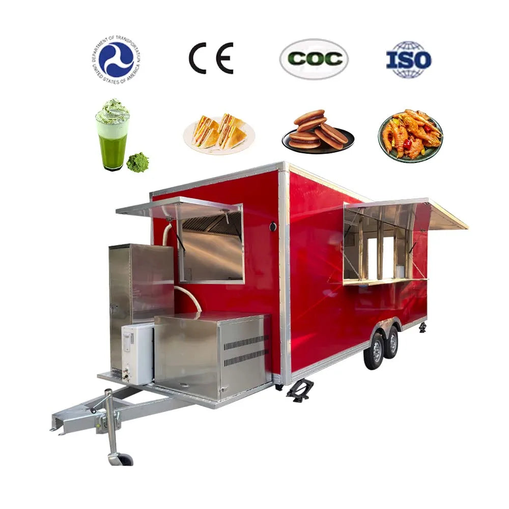 2023 Fashion Design Ice Trucks With Freezer Concession Mobile Kitchen Food Trailer Food Truck with Full Kitchen Equipment