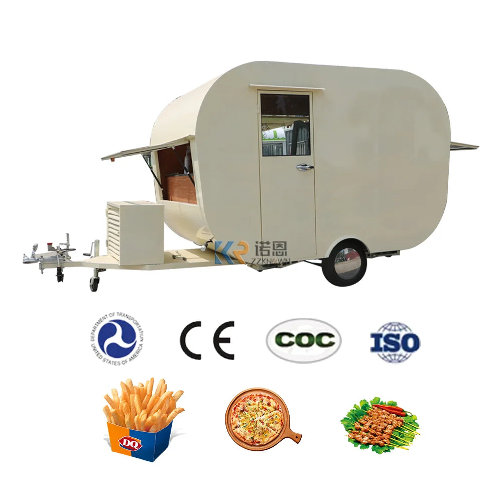 Food Truck Food Trailer With Kitchen Equipment CE DOT Approved Fast Coffee Catering Cart