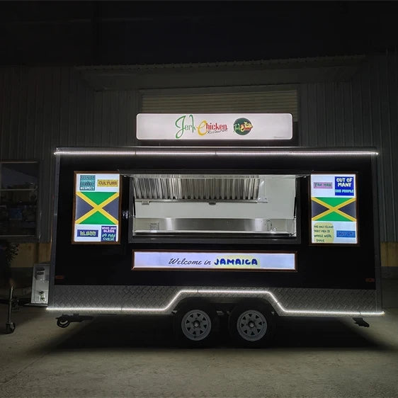 Chariot de cuisine en acier inoxydable pour grillades, hamburgers, glaces, camion de restauration rapide, kiosque mobile, concession, snacks, remorques