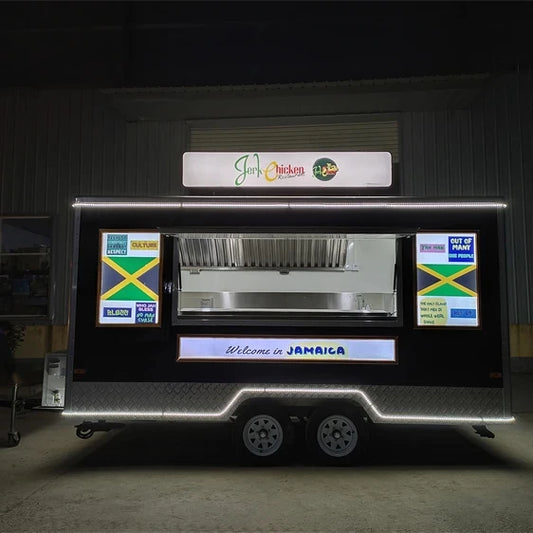 Stainless Steel Workbench Food Grilling Cart Design Hamburgers Ice Cream Food Truck Mobile Kiosk Concession Snack Food Trailers