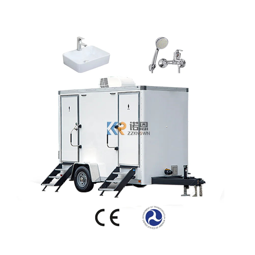 2024 Luxury Portable Bathroom Mobile Restroom Trailers Shower Custom Cheap Price Trailer Toilet Portable