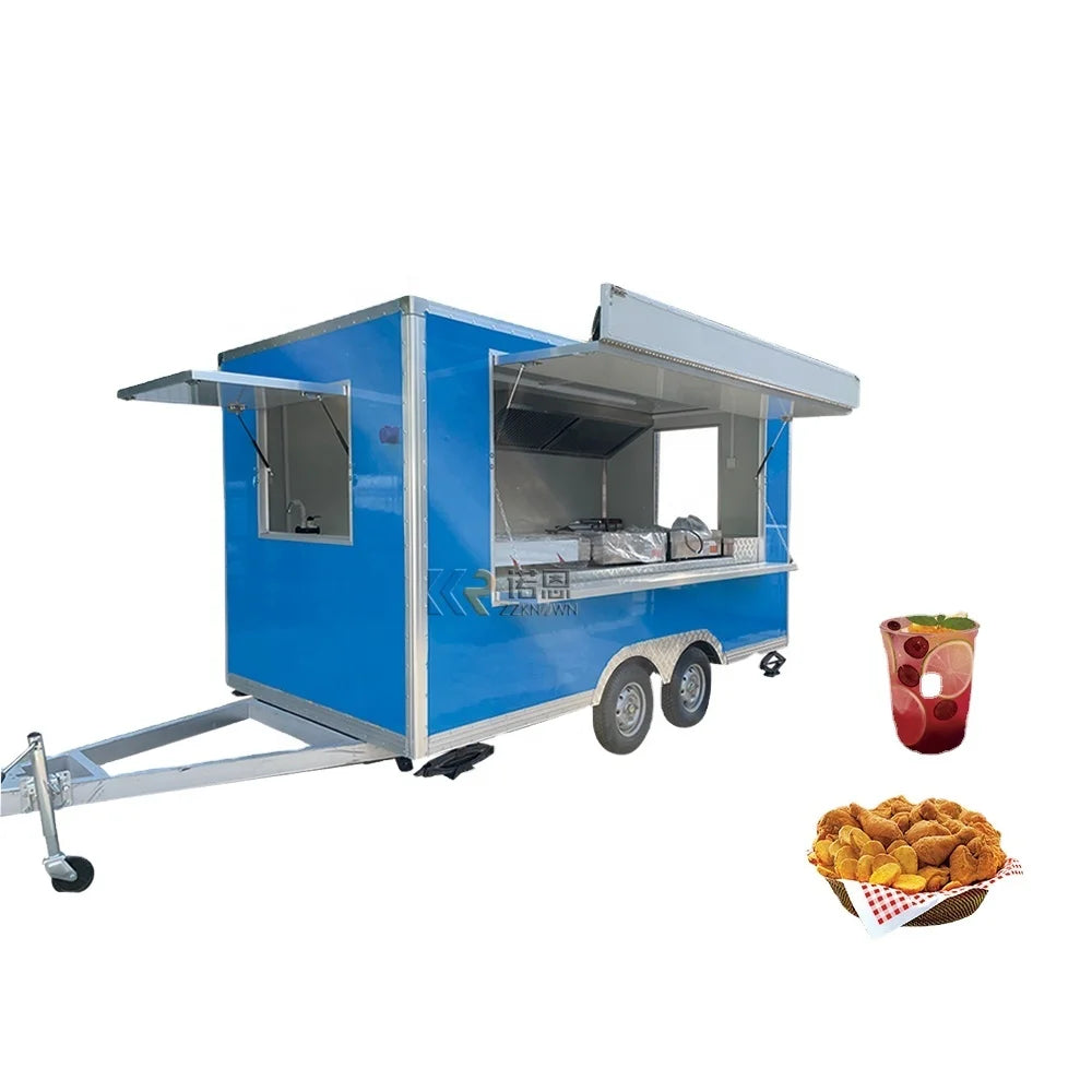 2023 Outdoor Food Truck Street Food Cart Coffee Pizza Carts Mobile Kitchen Snack Trailer US Standard